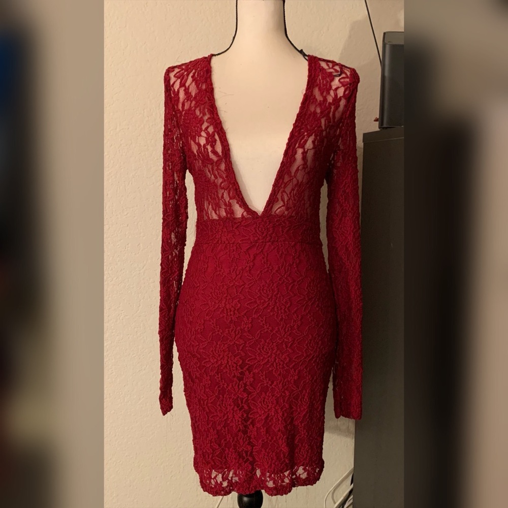 Laced long sleeve dress
